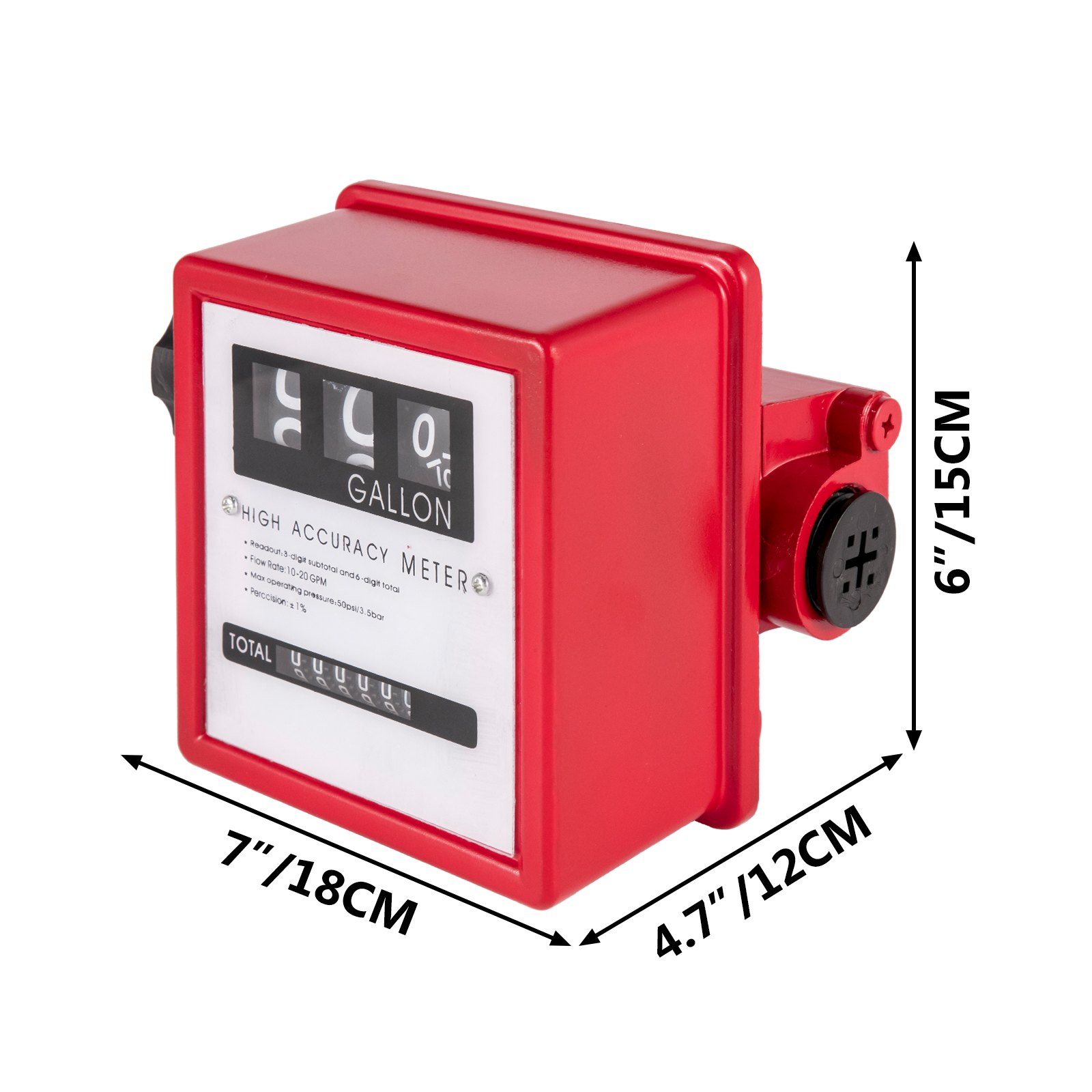VEVOR Mechanical Fuel Meter 20 GPM Fuel Flow Meter 3Digital Batch Display Fuel Transfer Meter 1