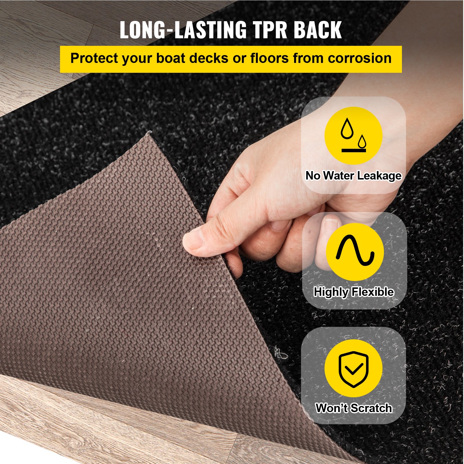 VEVOR Boat Carpet, 6 ft x 29.5 ft Marine Carpet for Boats, Waterproof ...