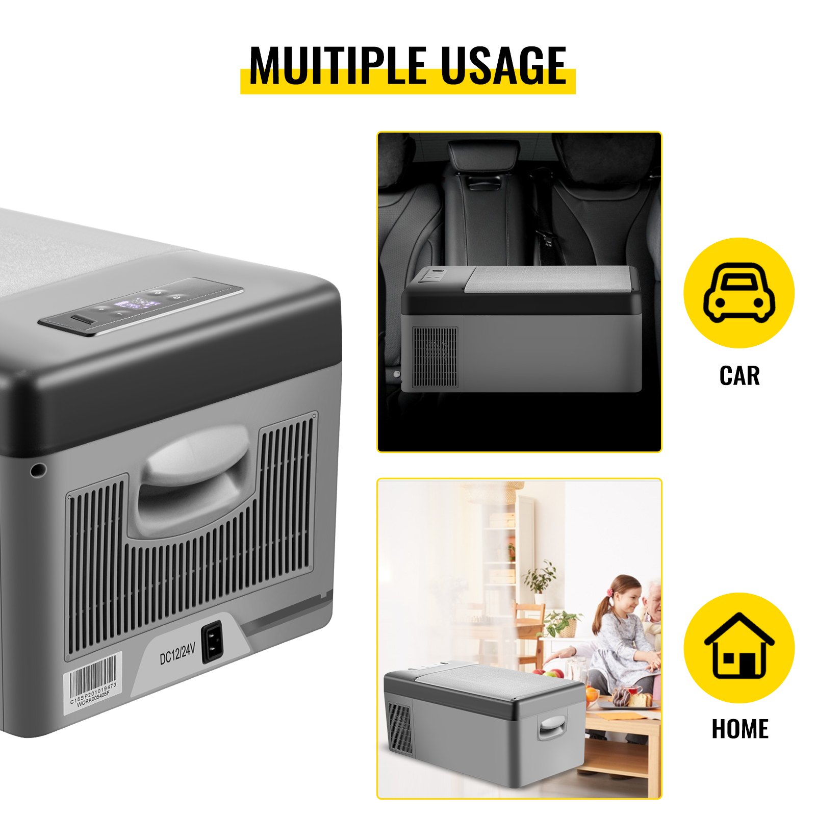 VEVOR Vevor Portable Car Freezer 15l Car Refrigerator 12v/24v Camping