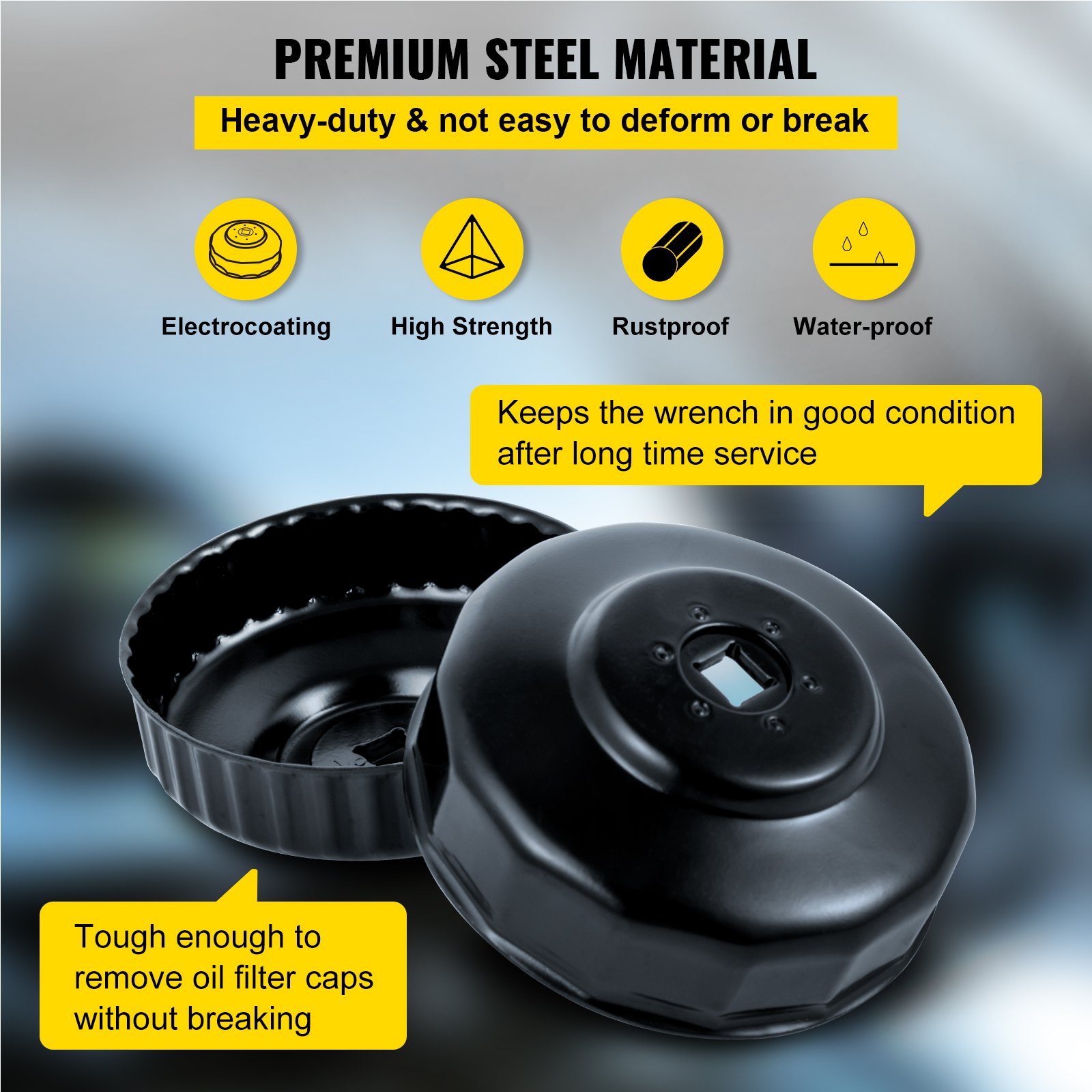 VEVOR Oil Filter Socket Set, 14 Pcs Oil Filter Wrench Set, Sturdy Steel