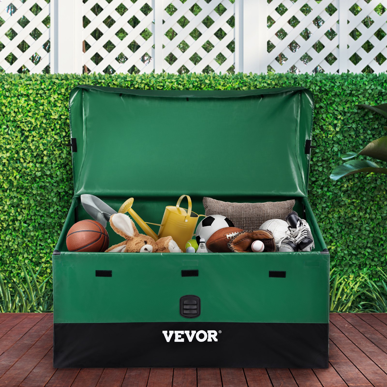 VEVOR Outdoor Storage Box Patio Deck Box 100 Gallon Waterproof PE ...