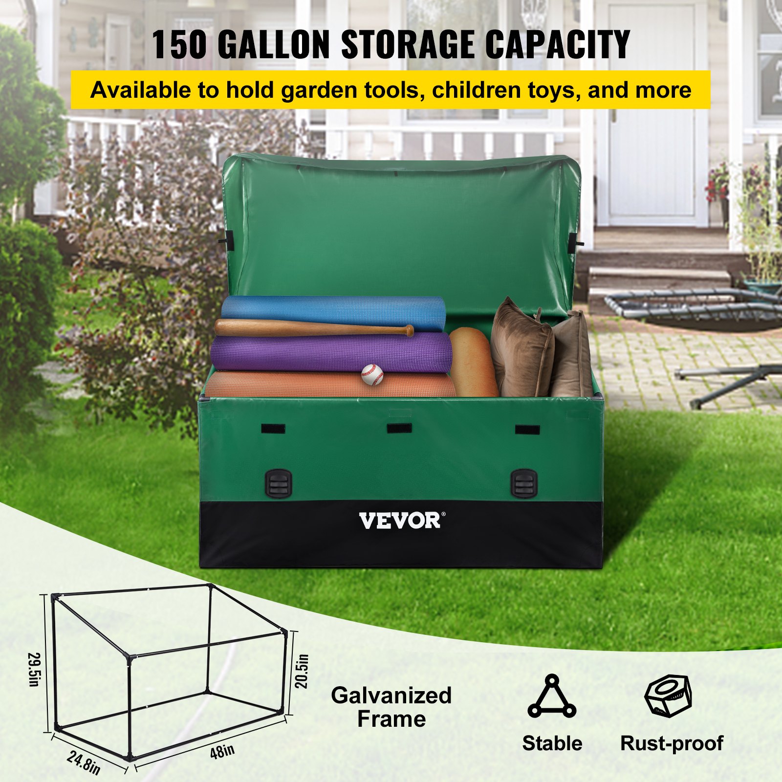 VEVOR VEVOR Outdoor Storage Box Patio Deck Box 150 Gallon Waterproof PE