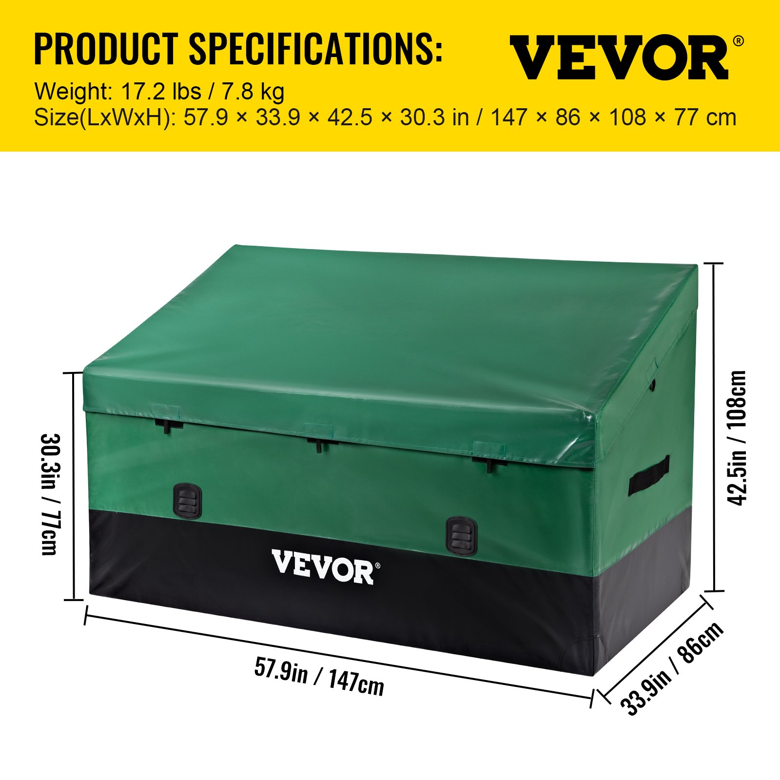 VEVOR Outdoor Storage Box Patio Deck Box 230 Gallon Waterproof PE ...