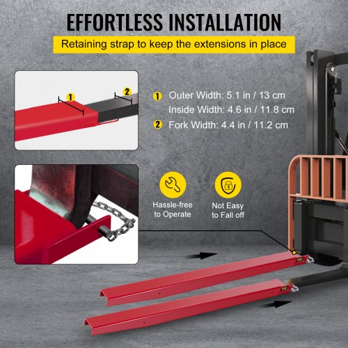 VEVOR Forklift Pallet Fork Extensions, 84" Length x 5" Width Forklift
