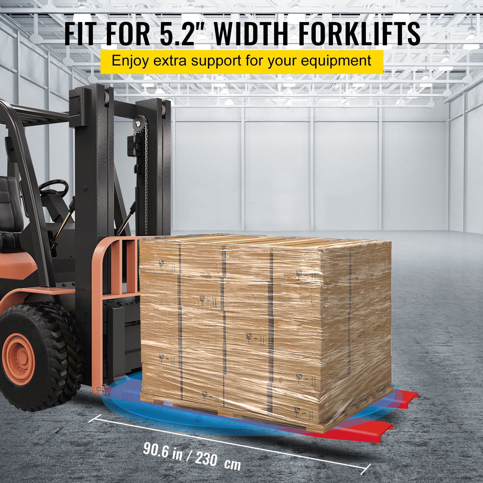 VEVOR Forklift Pallet Fork Extensions, 96" Length x 5" Width Forklift