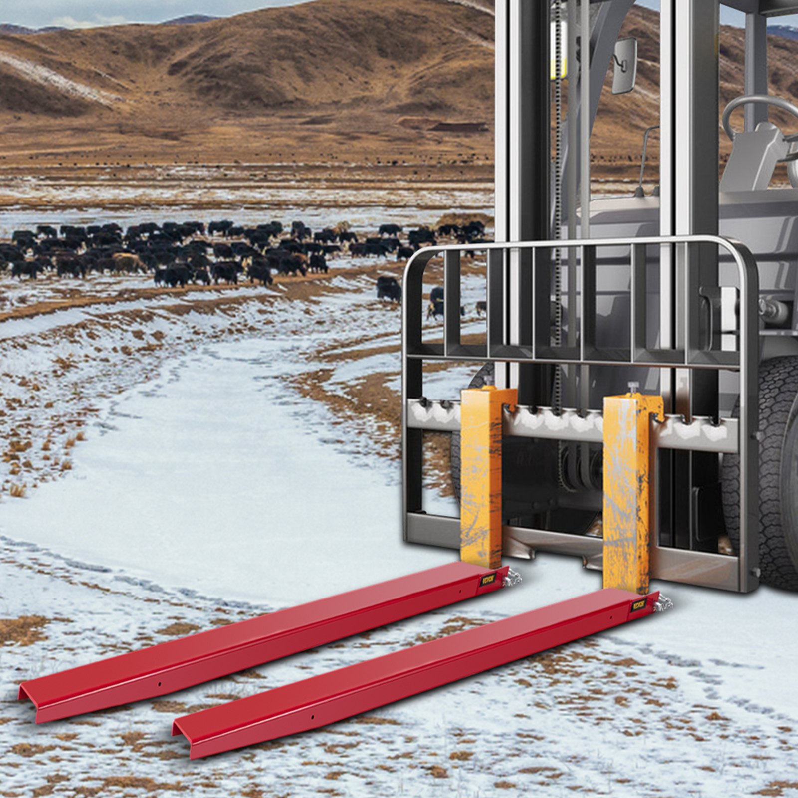 VEVOR Forklift Pallet Fork Extensions, 96" Length x 5" Width Forklift