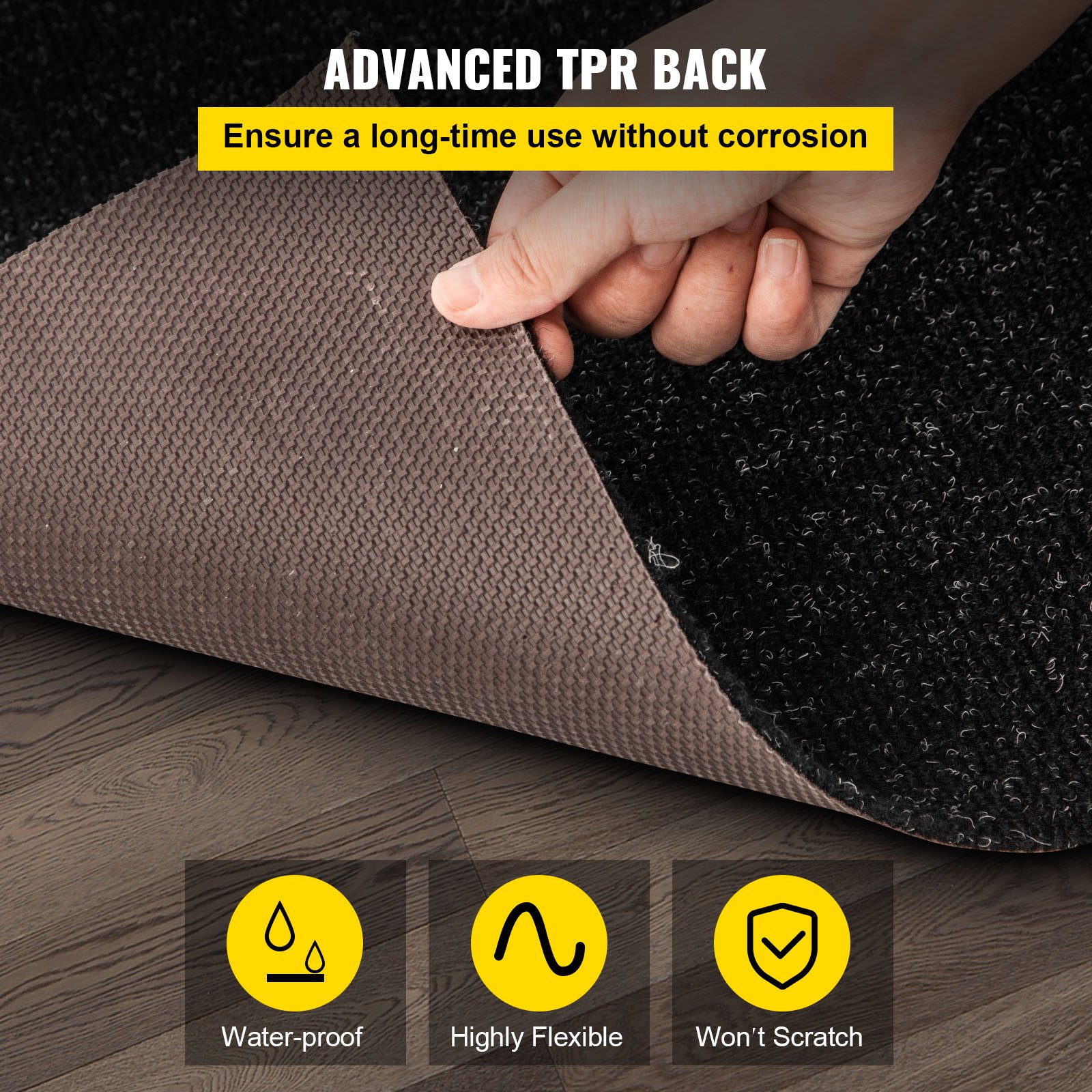 VEVOR Marine Carpet, 6 x 30 ft Boat Carpeting, Charcoal Black Marine Grade Boat Carpet, Indoor
