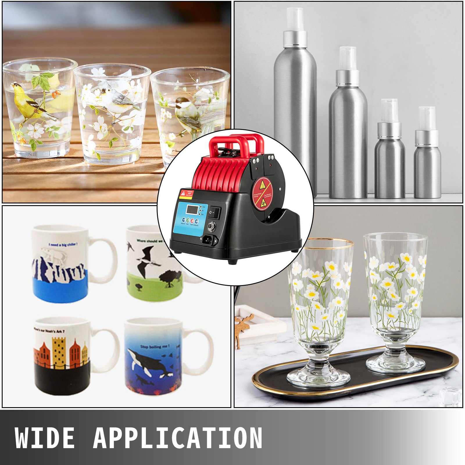 Heat Press Coffee Mug/bottle/cup 600w Digital Transfer Sublimation 4 Size Diy VEVOR US