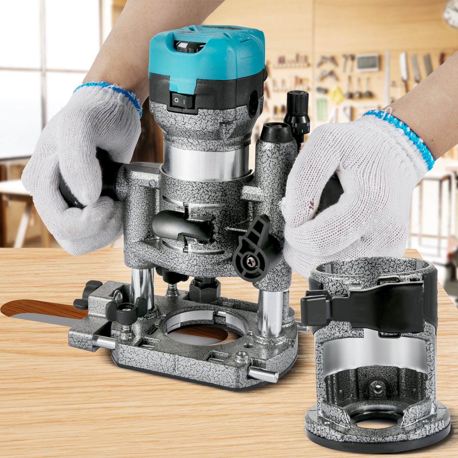 VEVOR Vevor Electric Hand Trimmer Palm Router With Fixed Base And ...
