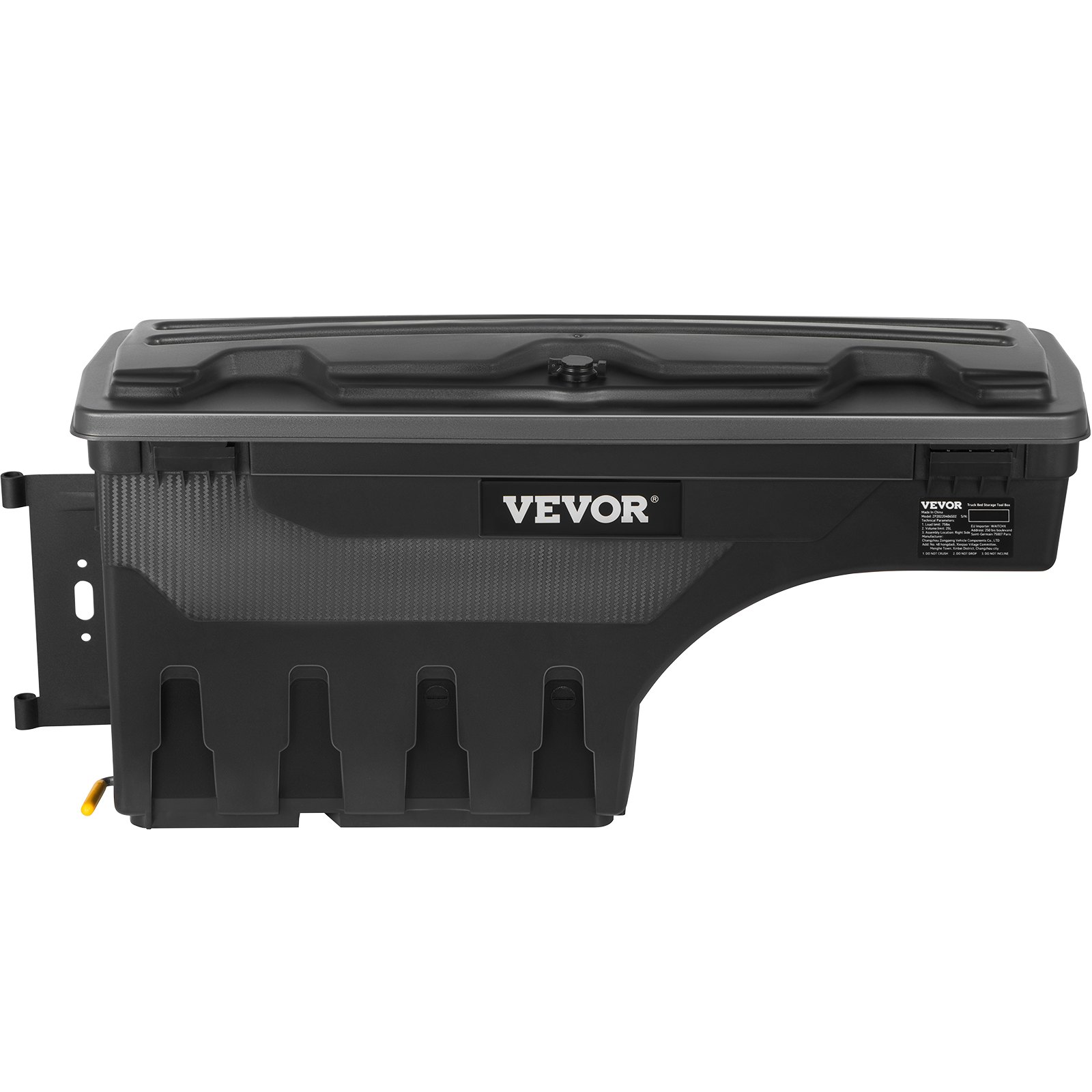 VEVOR Truck Bed Storage Box, Lockable Lid, Waterproof ABS Wheel Well