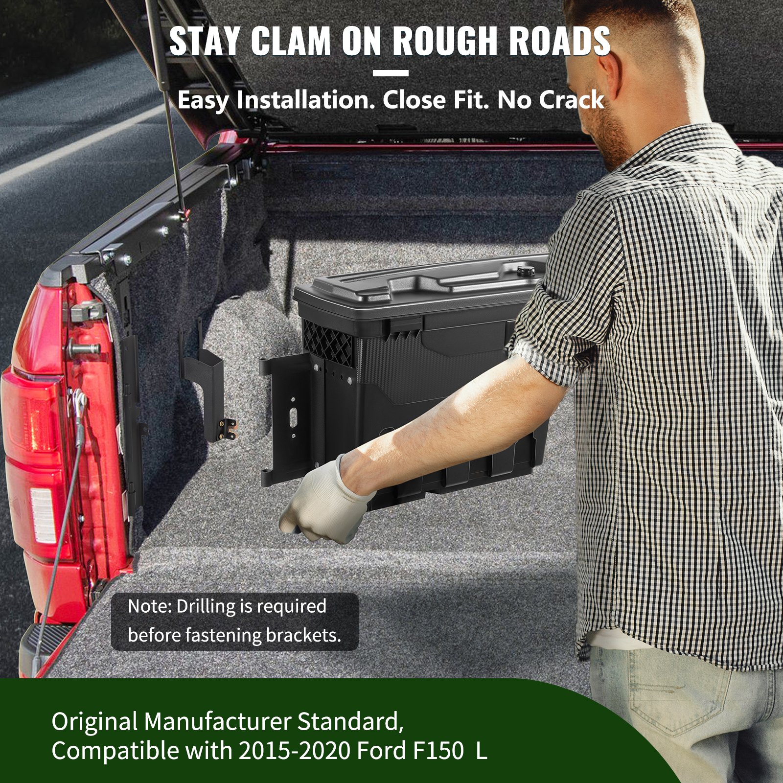 VEVOR Truck Bed Storage Box, Fits 20152020 Ford F150, Driver Side