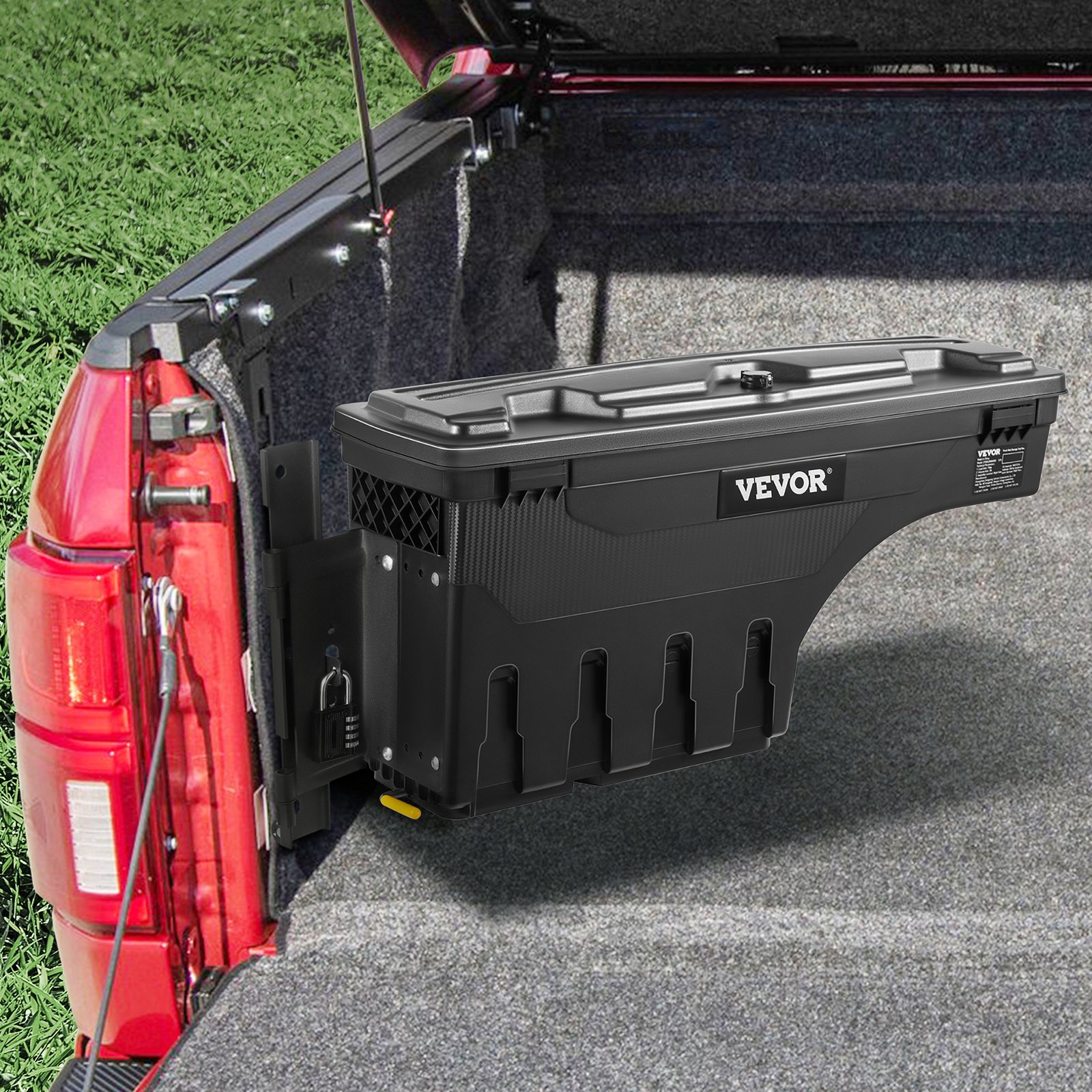 VEVOR Truck Bed Storage Box, Fits 20152020 Ford F150, Driver Side, Lockable Lid, Waterproof PA6