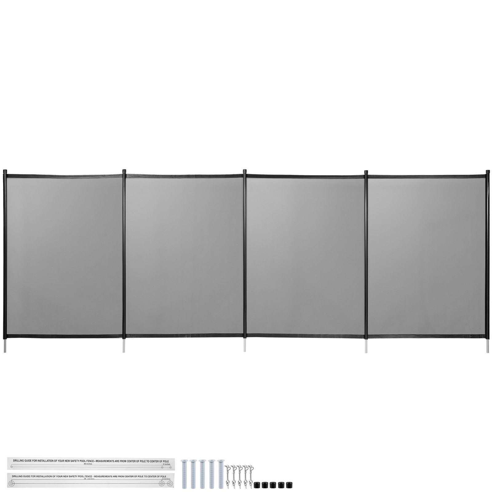 VEVOR Swimming Pool Security Fence Removable Pool Fence 4 x 12 ft for