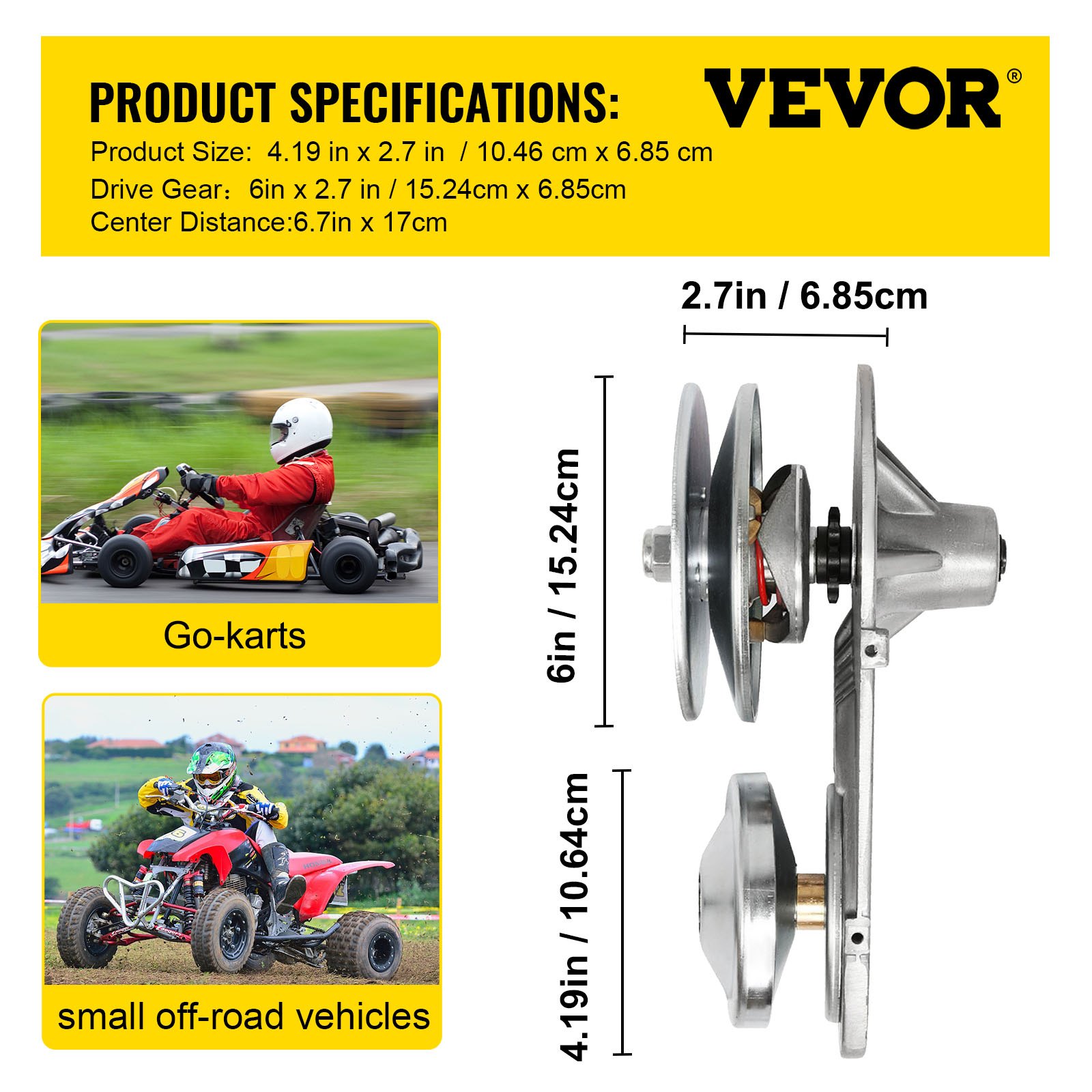 Go Kart Torque Converter Kit CVT Clutch 1" 10T 40/41 12T 35 Replaces