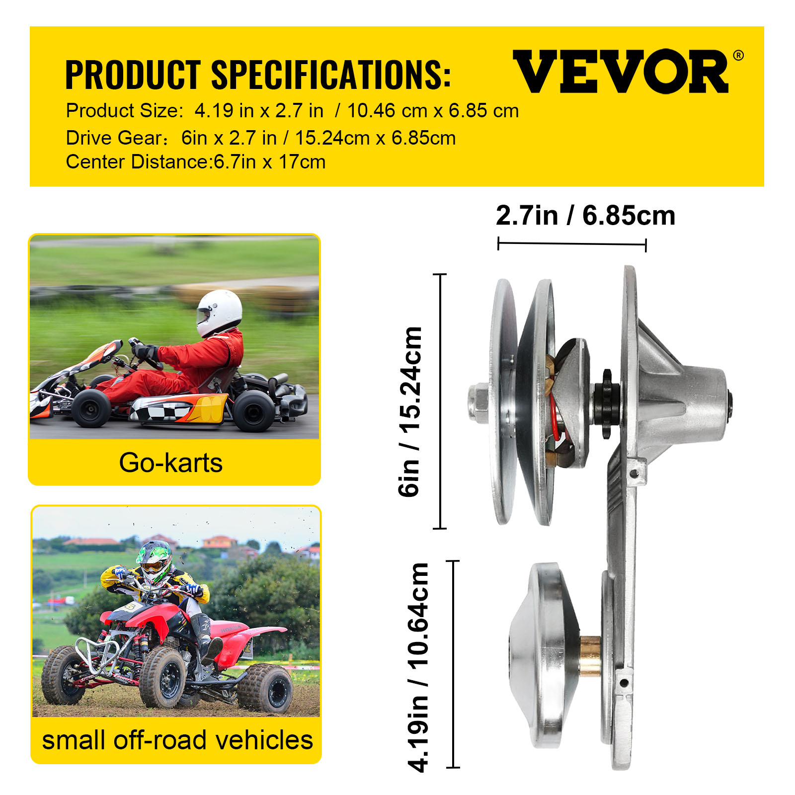 Go Kart Torque Converter Kit CVT Clutch 1" 10T 40/41 12T 35 Replaces