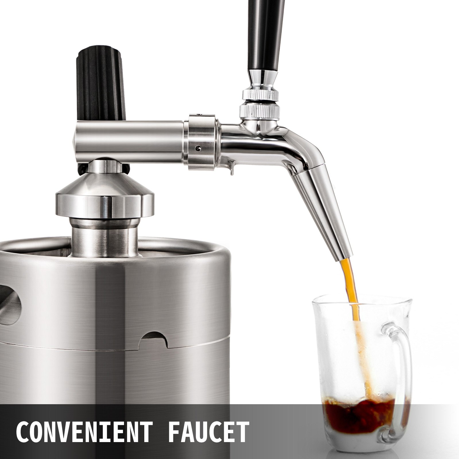 VEVOR VEVOR 2L Nitro Cold Brew Coffee Maker Mini Stainless Steel Keg ...