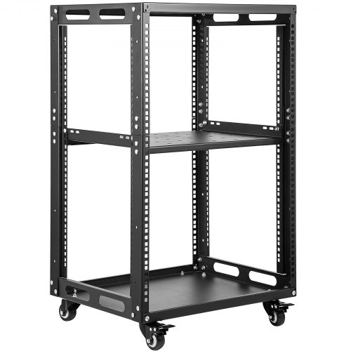 VEVOR Server Rack, 15U 19'' Open Frame Rack, 4-Post IT Server Network ...