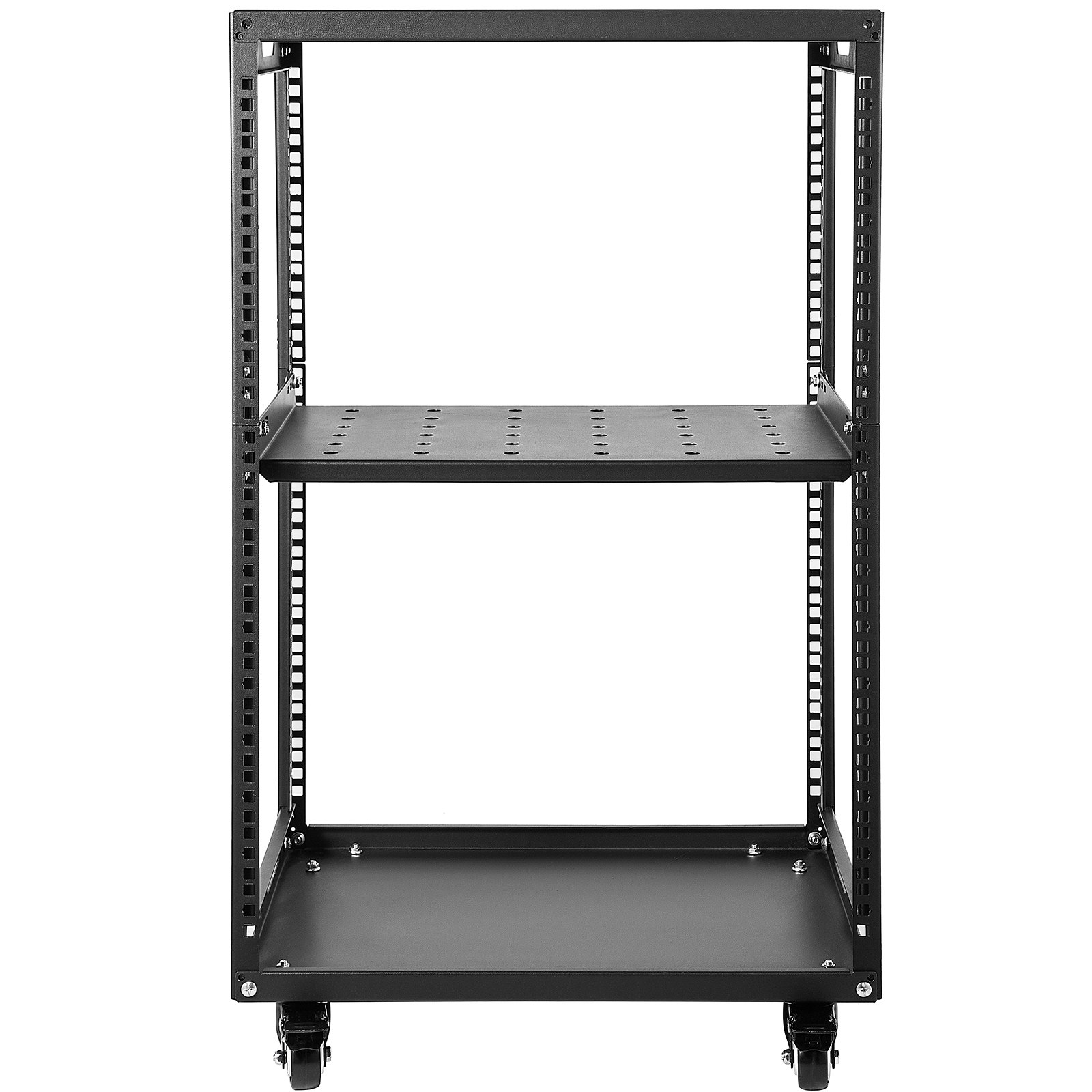 VEVOR Server Rack, 15U 19'' Open Frame Rack, 4Post IT Server Network