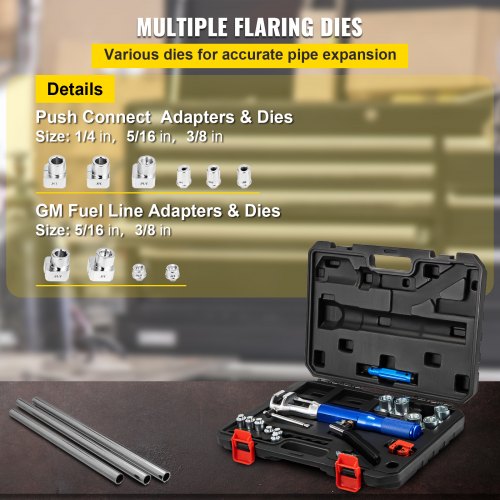 VEVOR Hydraulic Flaring Tool Kit, 45° Double Flaring Tool, Brake Repair