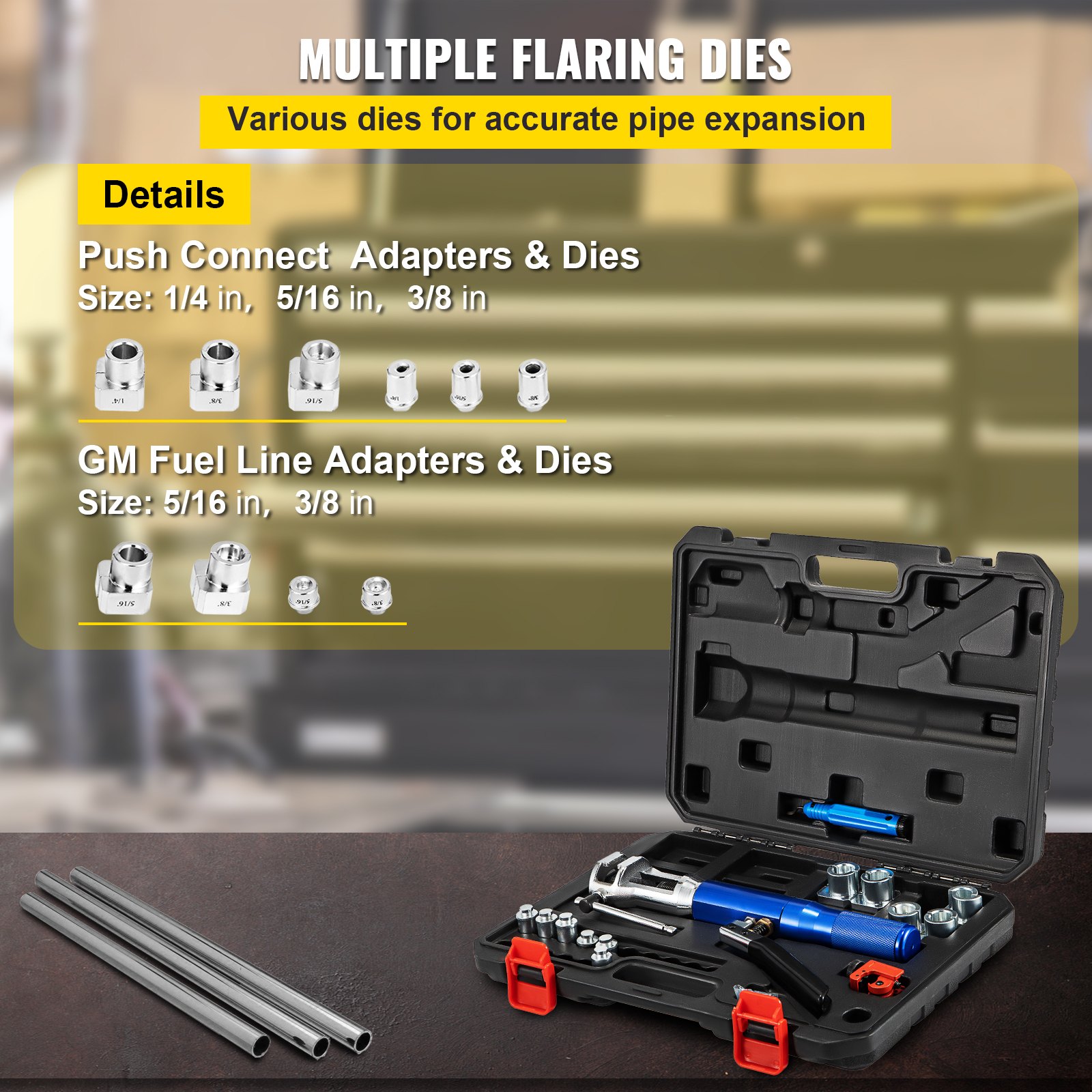 VEVOR Hydraulic Flaring Tool Kit, 45° Double Flaring Tool, Brake Repair ...