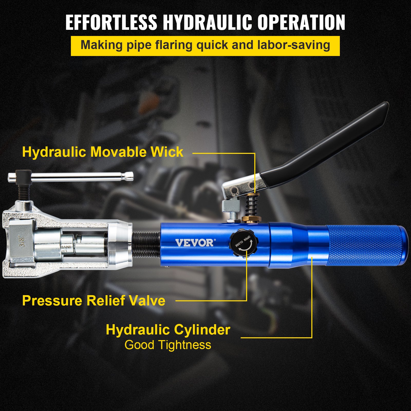 VEVOR Hydraulic Flaring Tool Kit, 45° Double Flaring Tool, Brake Repair