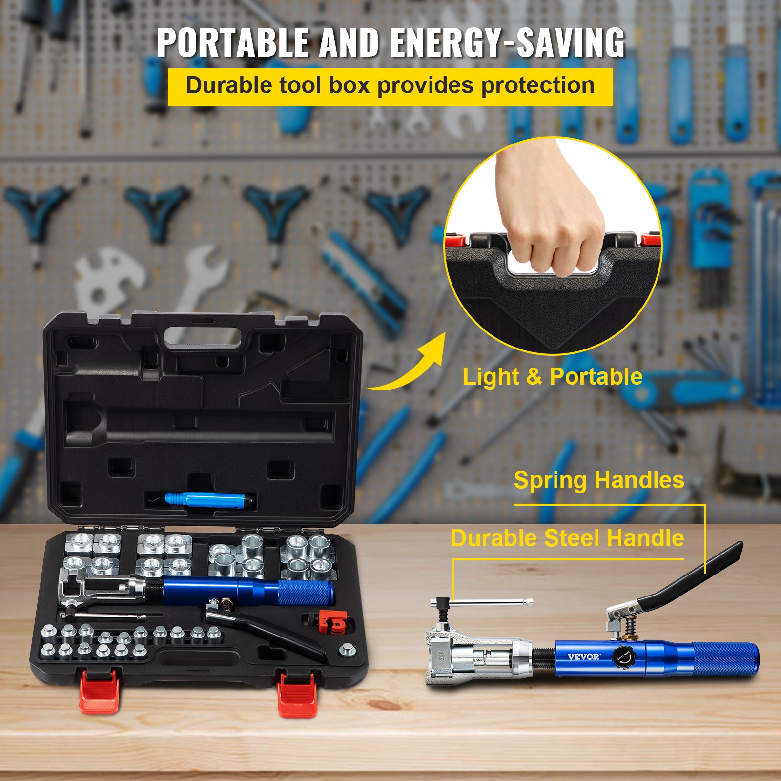 VEVOR VEVOR Hydraulic Flaring Tool Kit Double Flaring Tool 45° for 3/16 ...