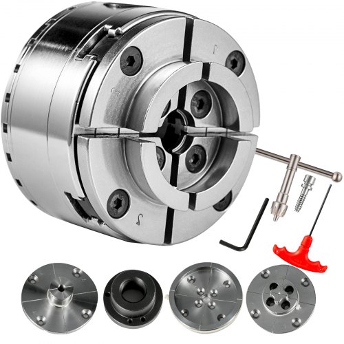 VEVOR Lathe Chuck, 4inch Wood turning Chuck 4 Jaws 1inch x 8TPI Thread