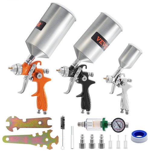 VEVOR Auto Paint Air Spray Gun Kit Gravity Feed Car Primer 1.0/1.4/1.8