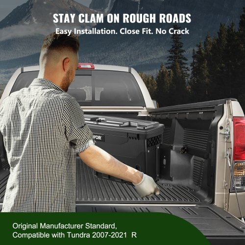 VEVOR Truck Bed Storage Box, Lockable Lid, Waterproof ABS Wheel Well