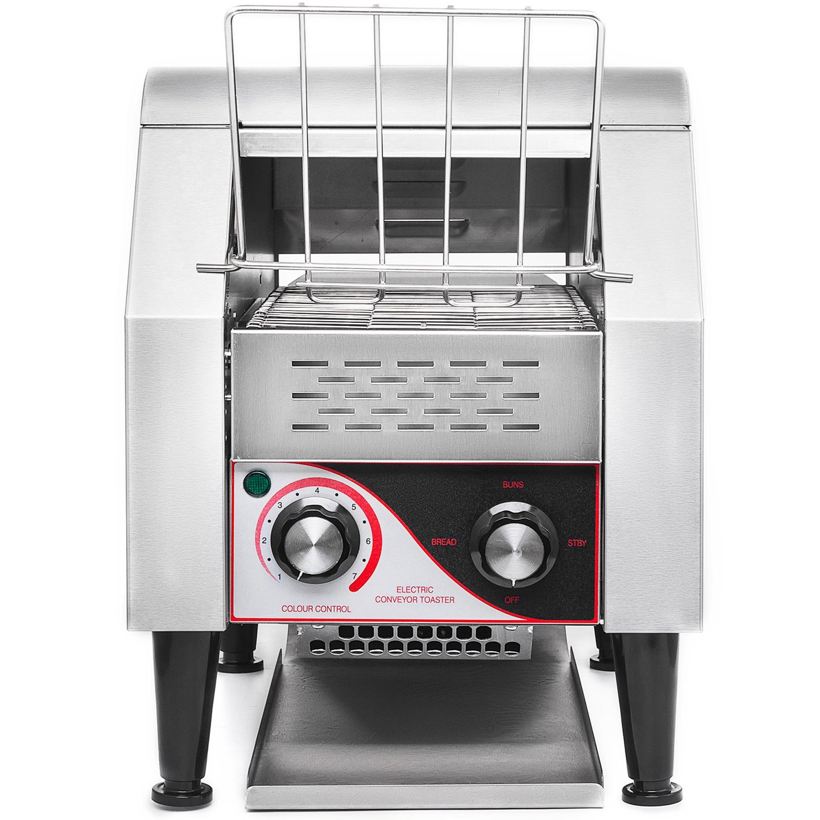 VEVOR 150 Slices/H Commercial Toaster Conveyor, 1340W Heavy Duty Stainless Steel Conveyor