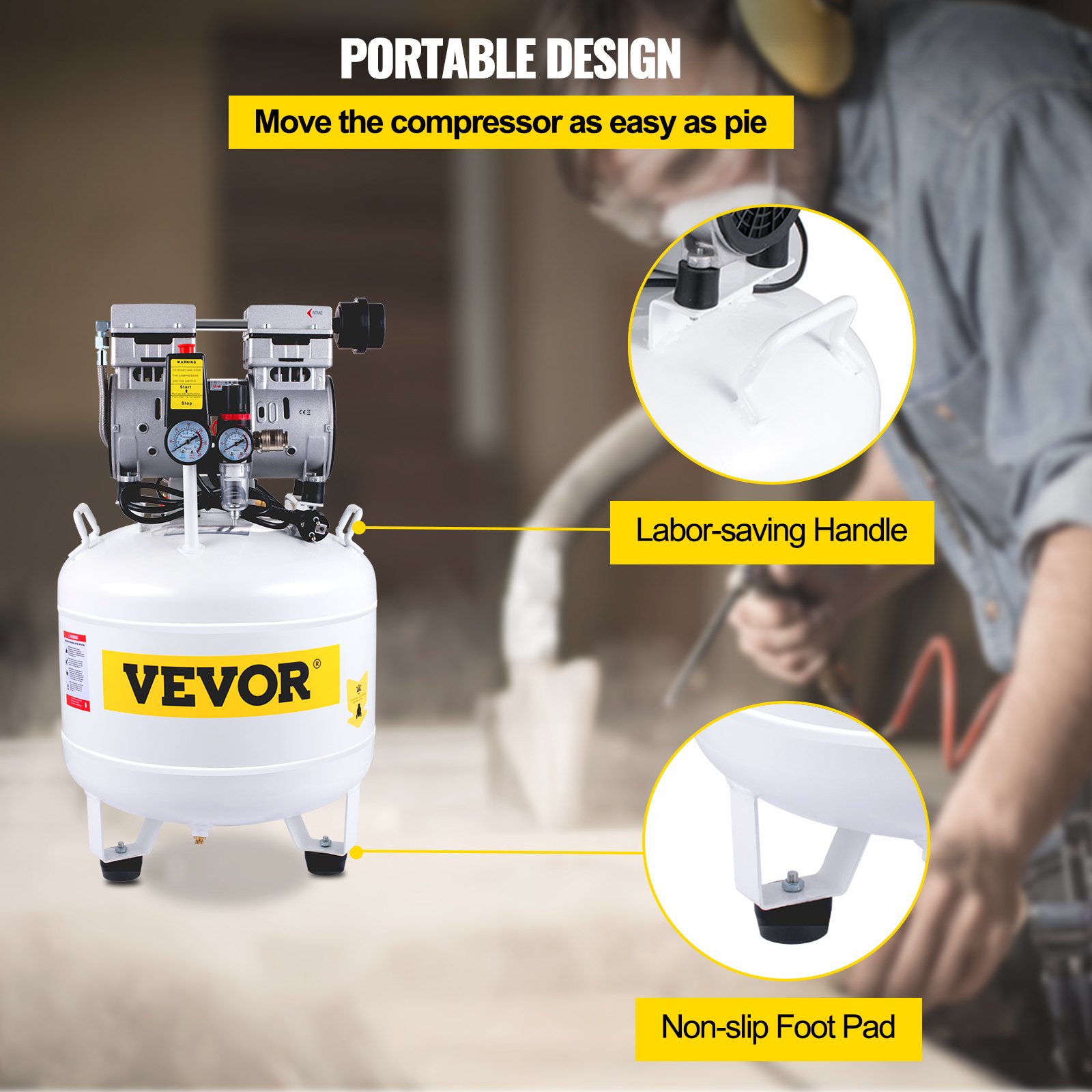VEVOR VEVOR Pancake Air Compressor, 35L/7.7 Gallon Vertical Air