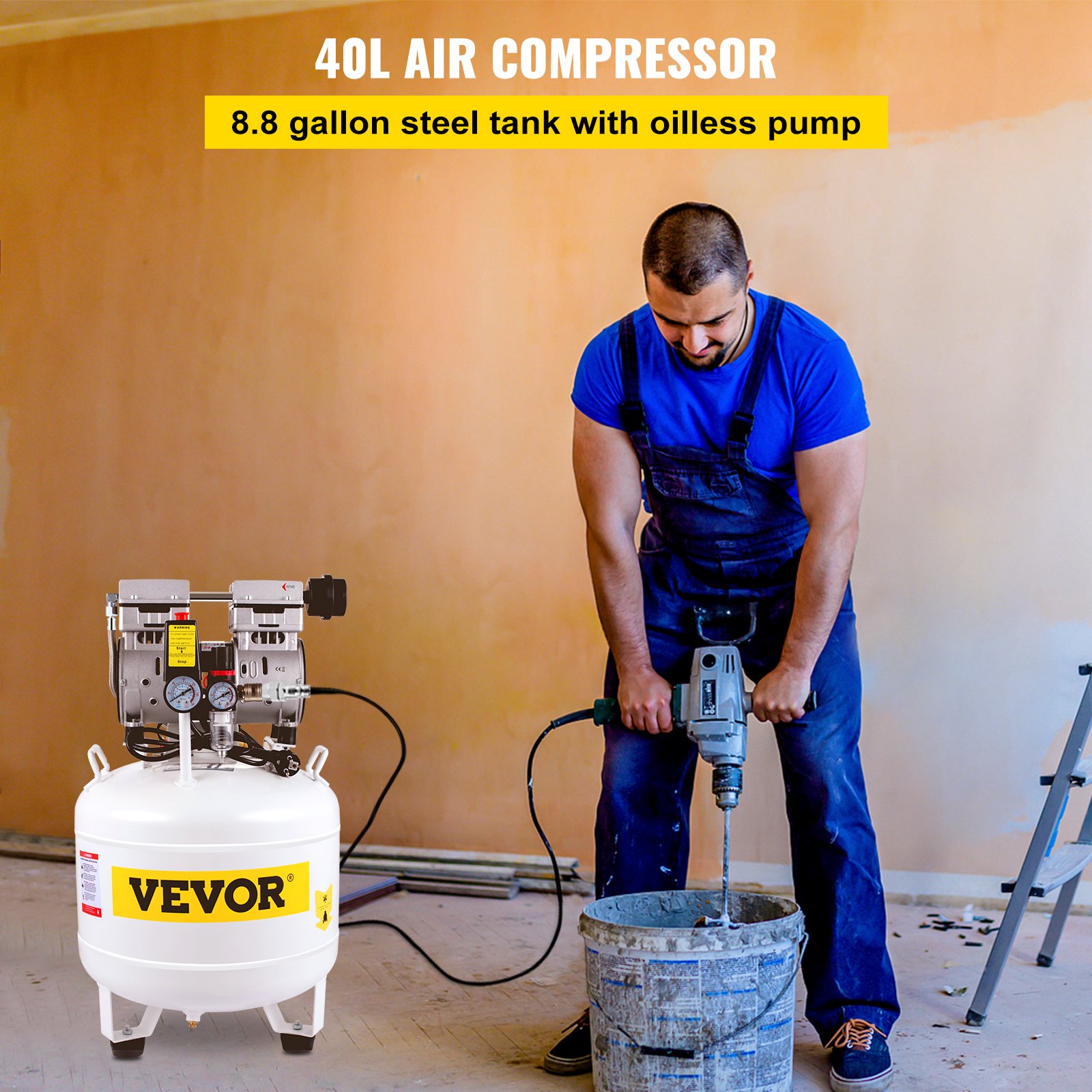 VEVOR Vevor Pancake Air Compressor Portable Air Compressor Tank 40l