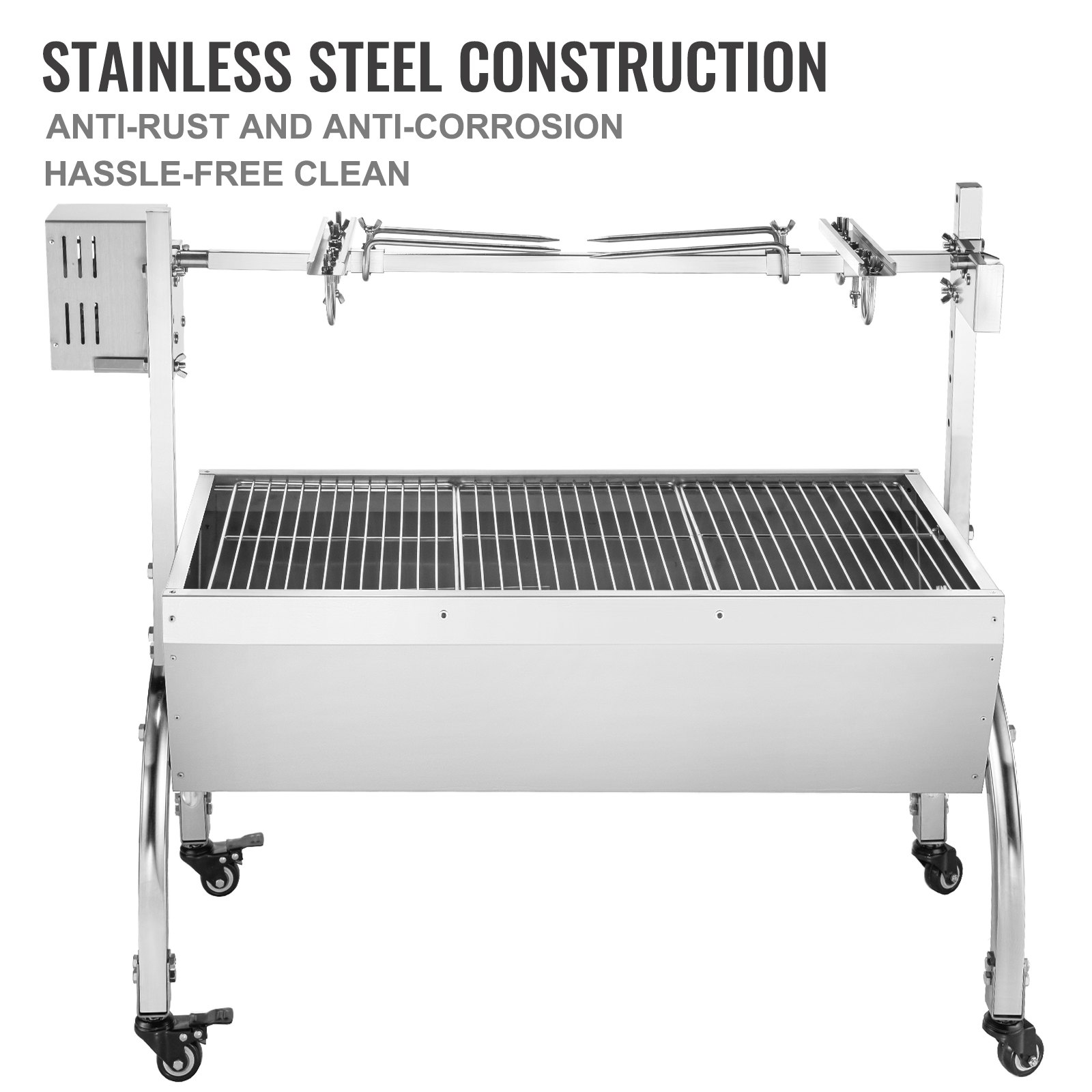 VEVOR 45W Rotisserie Grill Roaster, 37 Inch BBQ Small Pig Lamb