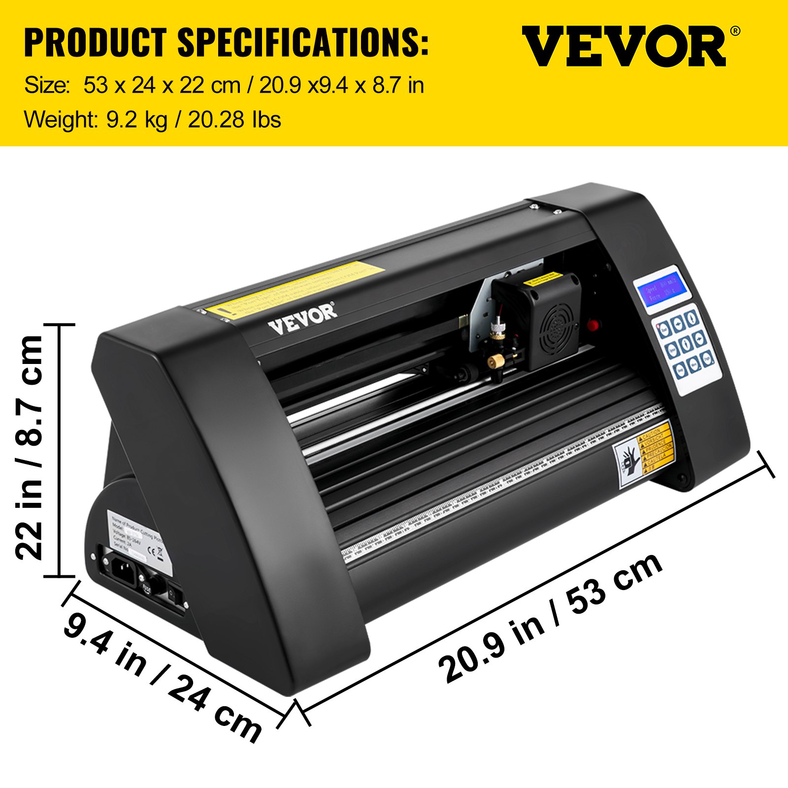VEVOR VEVOR Vinyl Cutter, 375mm Vinyl Plotter, LED Screen Plotter