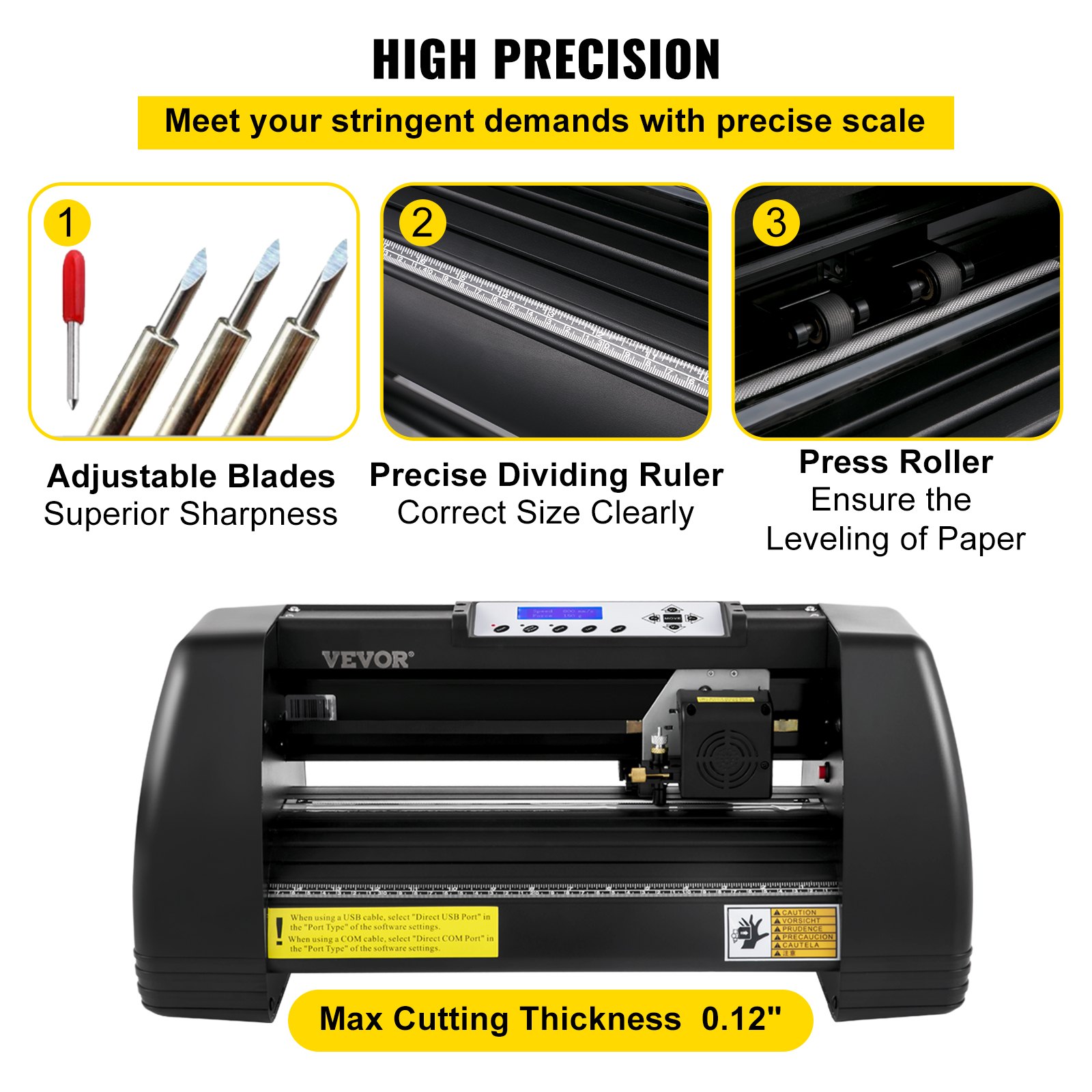 VEVOR Vinyl Cutter Machine, 14in / 375mm, LED Plotter Printer, Precise