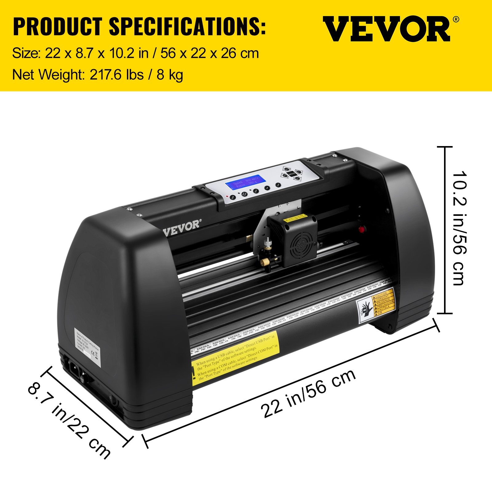 VEVOR Vinyl Cutter Machine, 14in / 375mm, LED Plotter Printer, Precise