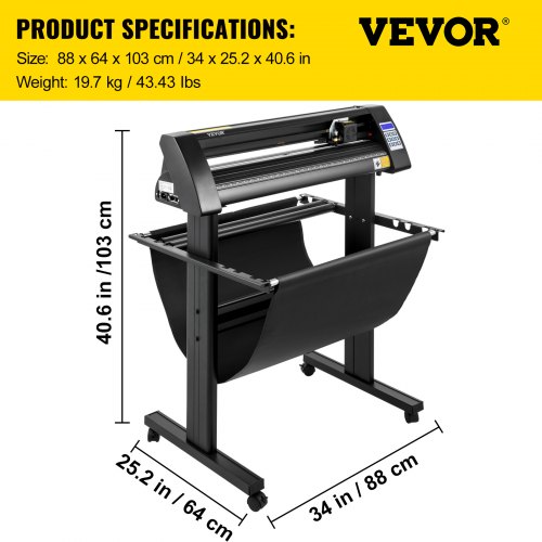 VEVOR VEVOR Vinyl Cutter, 720mm Vinyl Plotter, LED Screen Plotter