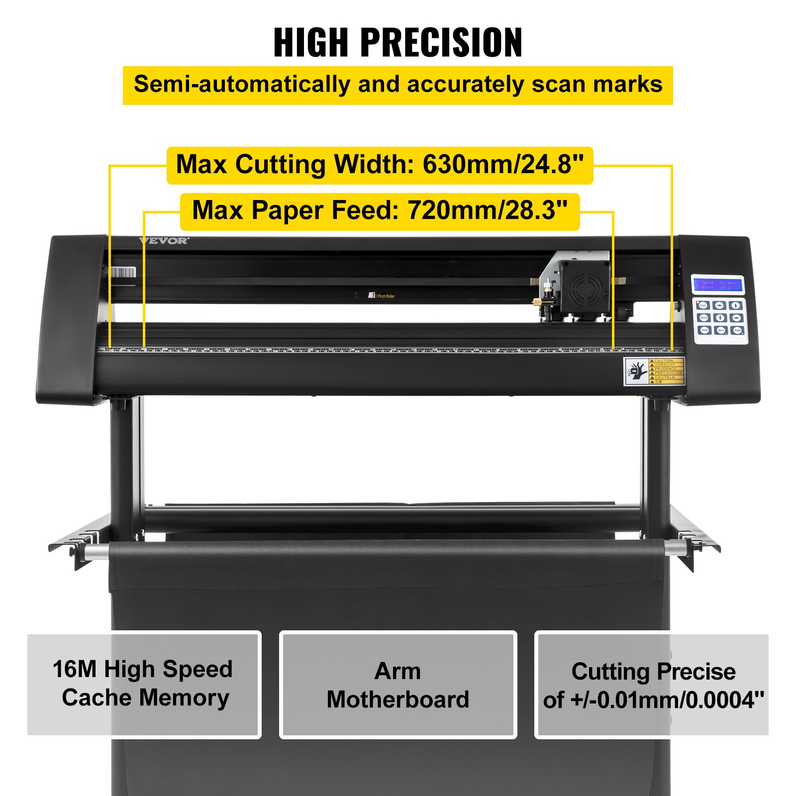 VEVOR VEVOR Vinyl Cutter, 720mm Vinyl Plotter, LED Screen Plotter