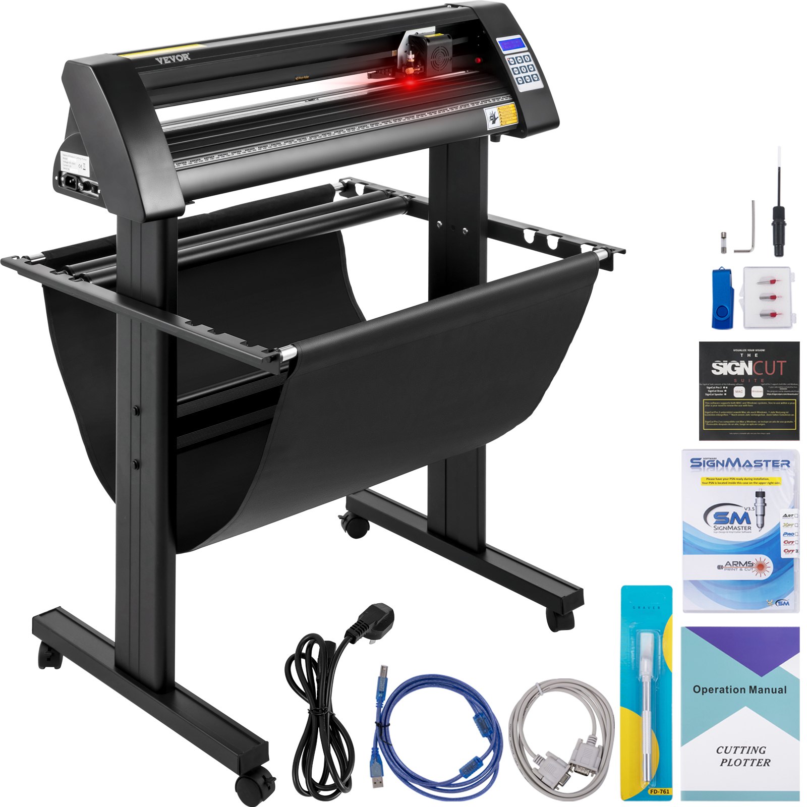 VEVOR VEVOR Vinyl Cutter, 720mm Vinyl Plotter, LED Screen Plotter ...