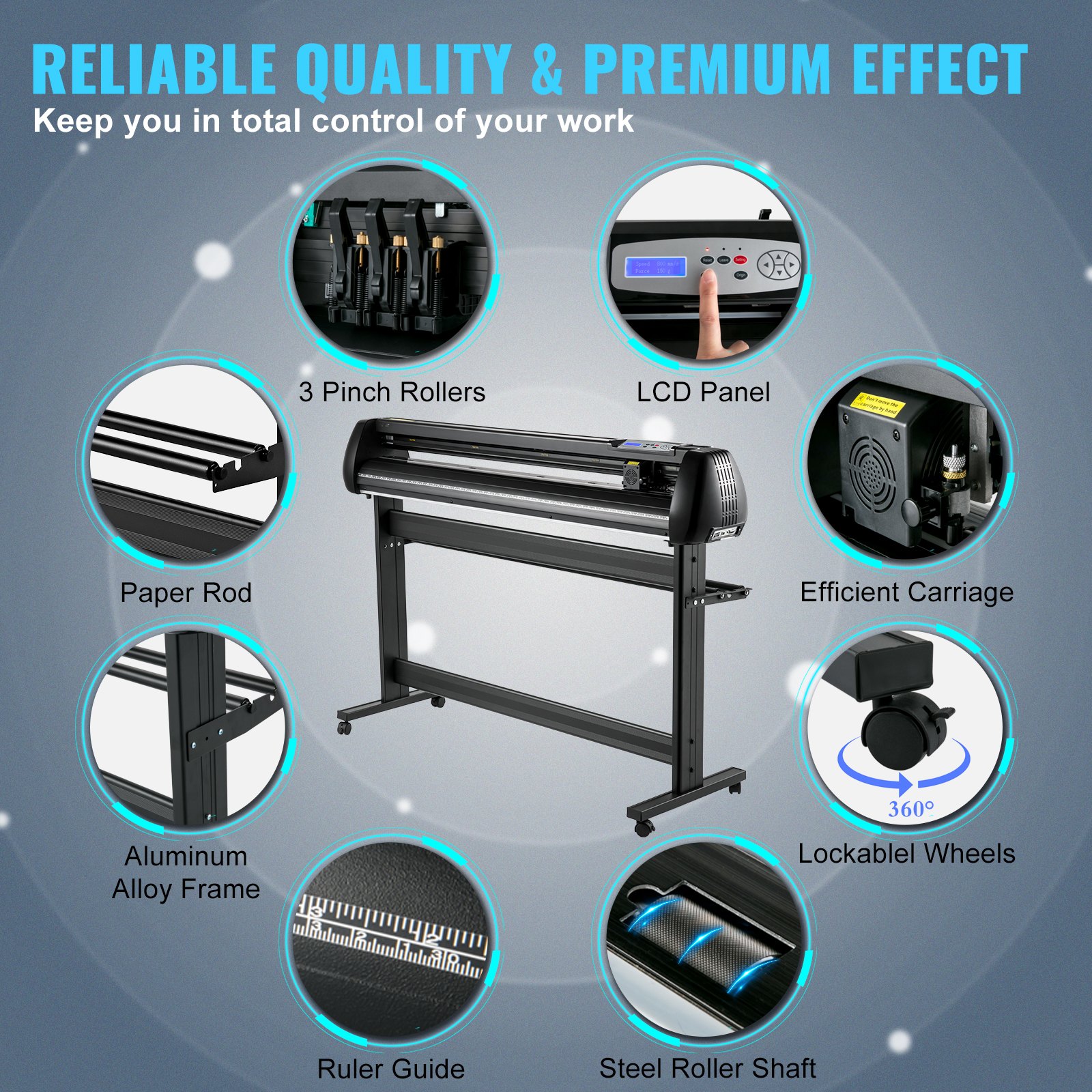 VEVOR Vinyl Cutter Machine Cutting Plotter 53in SignMaster Decal Maker ...