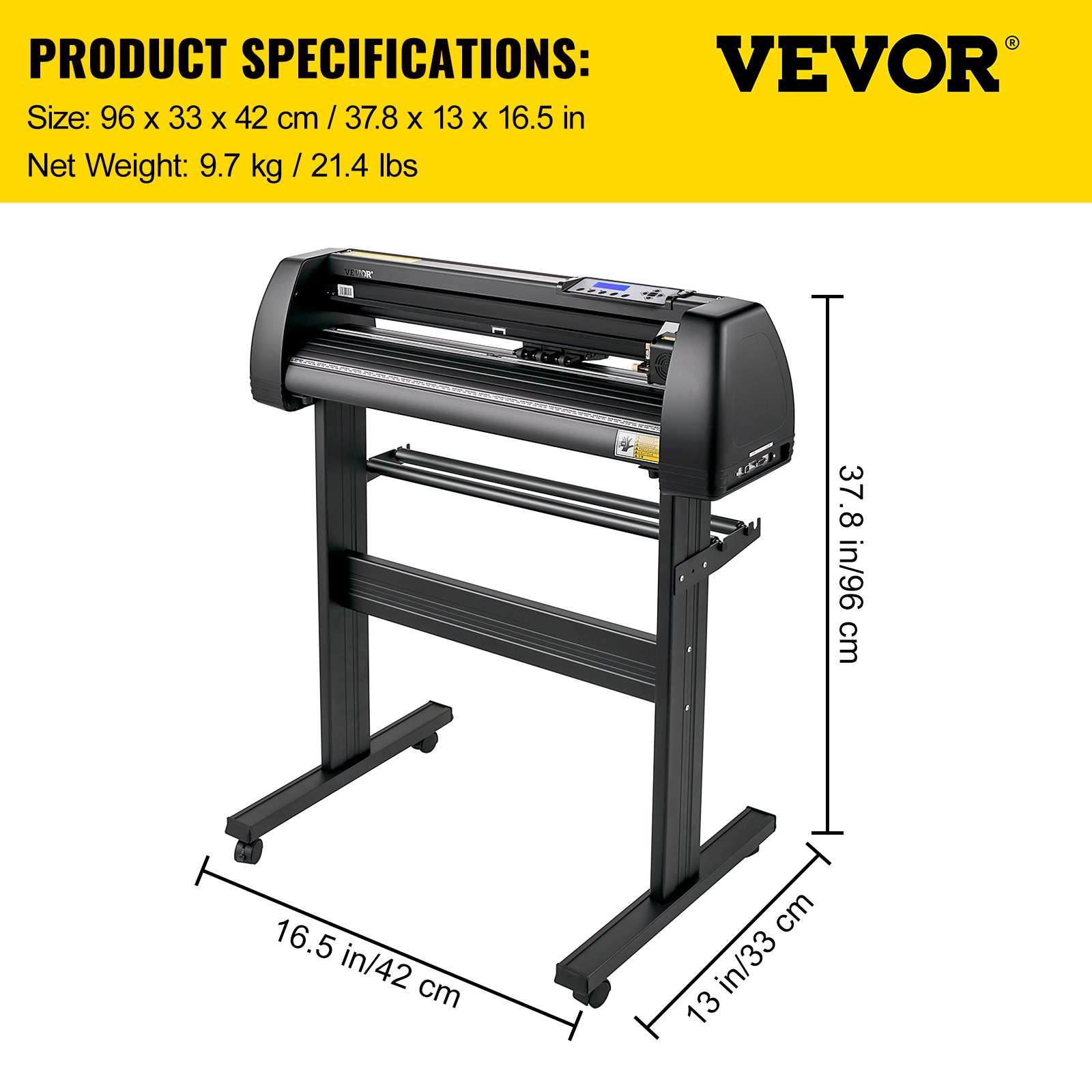 VEVOR Vinyl Cutter Machine, 28in Vinyl Plotter, LCD Display Plotter