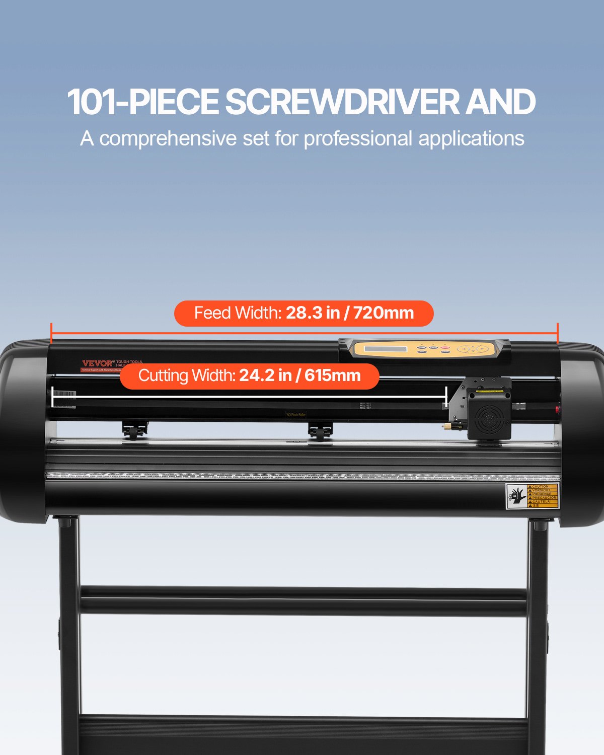 VEVOR Vinyl Cutter Machine, Upgraded 28 Inch Paper Feed Cutting Plotter Bundle, Adjustable Force