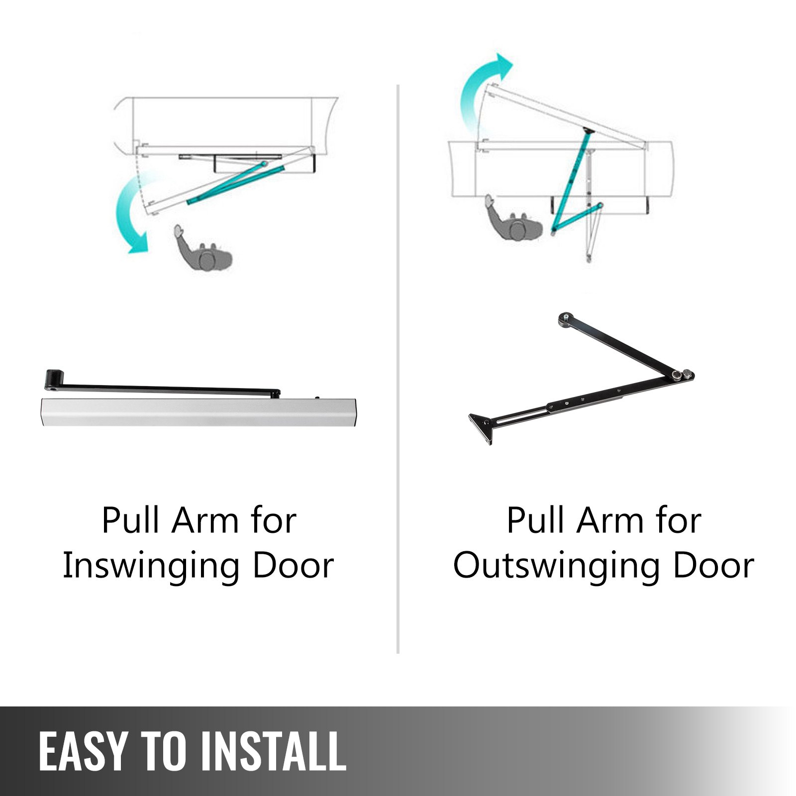 Vevor Automatic Door Opener 110-240V, Handicap Door Opener 22 Lbs Automatic Swing Door Opener 50 W Swing Door Opener 120 Degrees Adjustable Aluminum Alloy And Stainless Steel Electric Door Opener