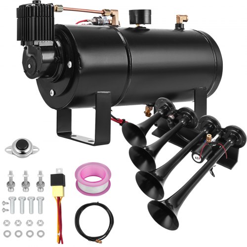 VEVOR 150DB Train Air Horn Kit 4 Trumpet For Train Horns Fits Almost