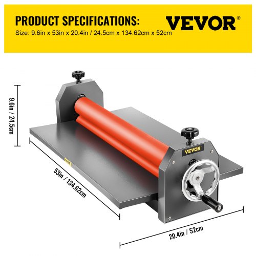 Vevor 51 Inch Cold Laminator Machine 10mm Manual Vinyl Photo Film Cold