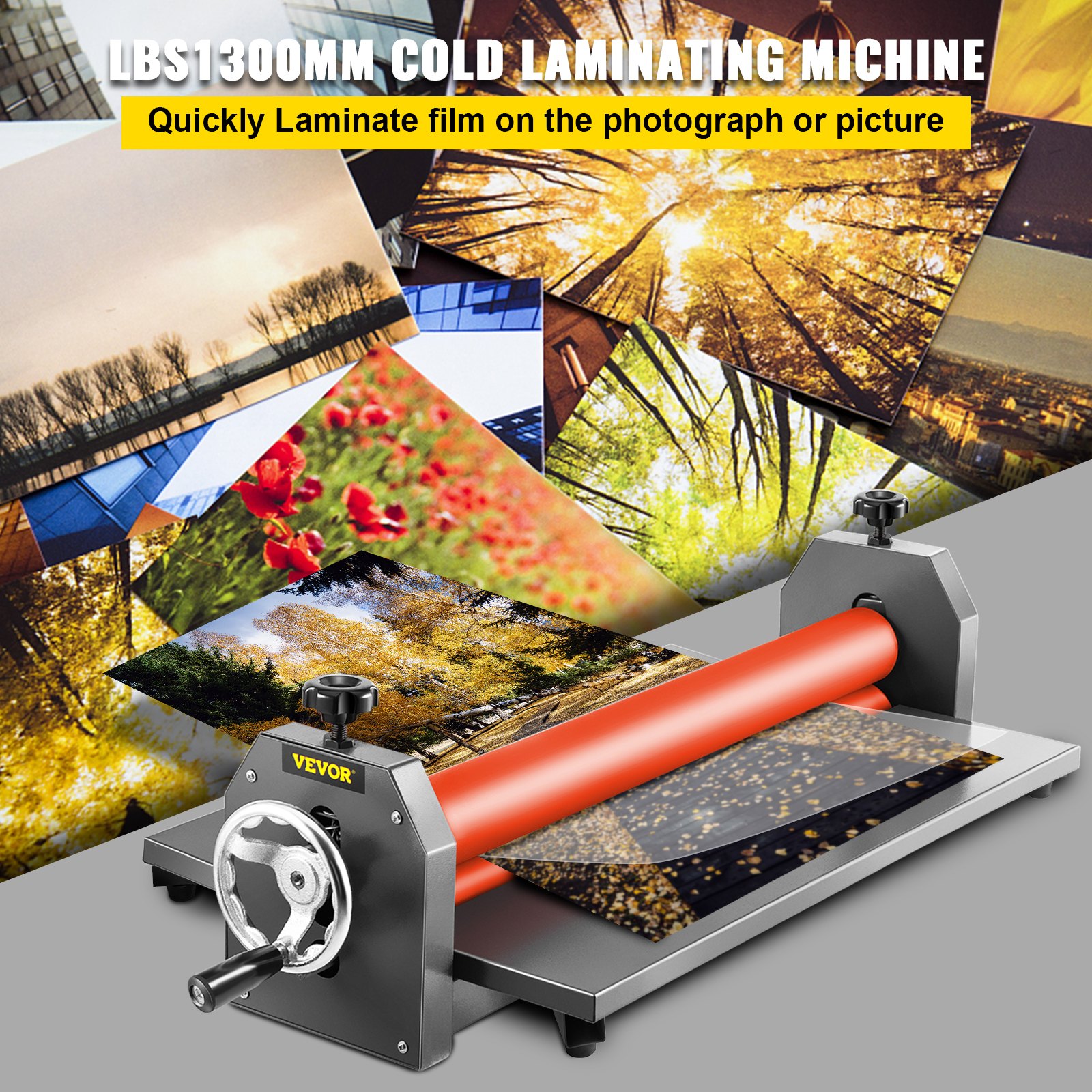 VEVOR 51 Inch Cold Laminator Machine 10mm Manual Vinyl Photo Film Cold