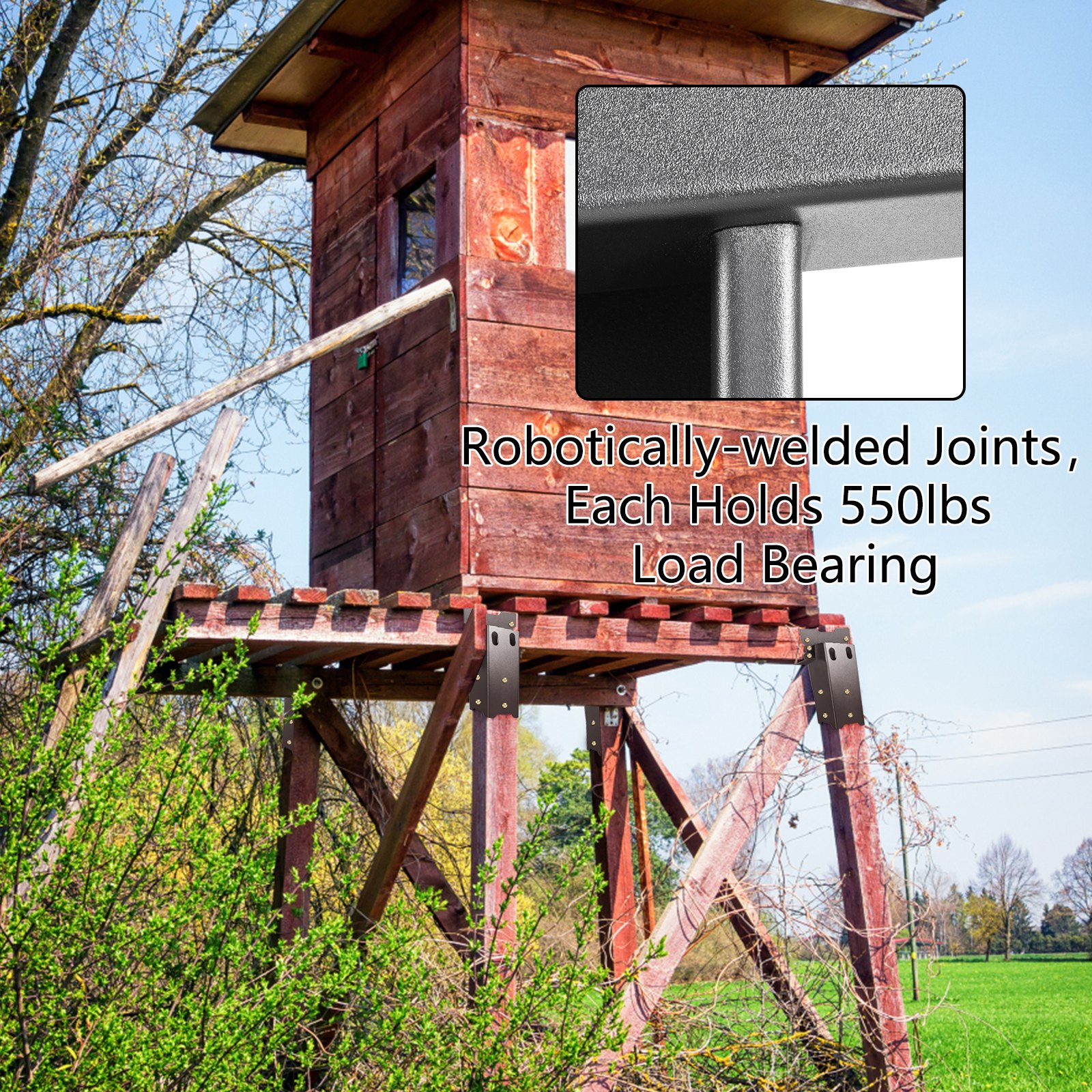 VEVOR Deer Blind Brackets 4 x 4 Deer Stand Brackets Powder Coated Steel