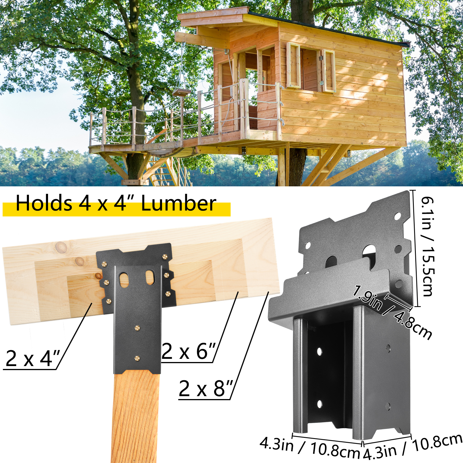 VEVOR Deer Blind Brackets 4 x 4 Deer Stand Brackets Powder Coated Steel