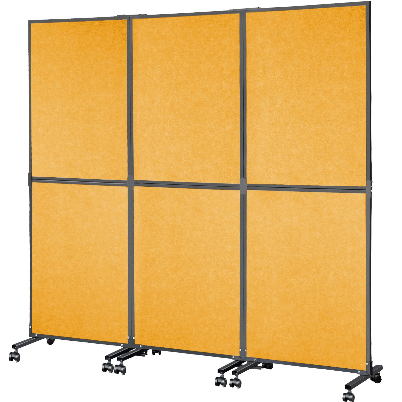 VEVOR Acoustic Room Divider 72"x66" Office Partition Panel 3 Pack Office Divider Wall Orange
