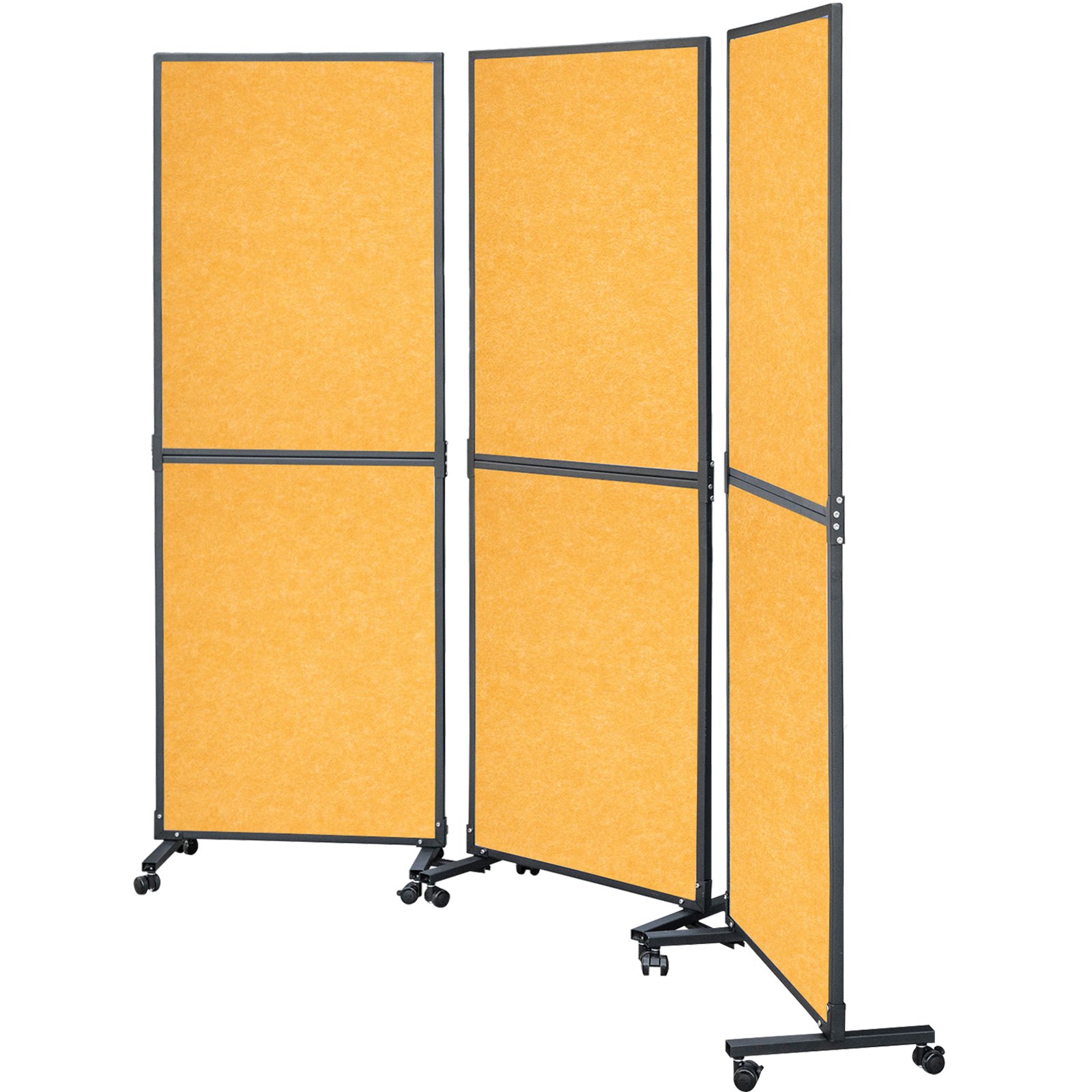 VEVOR Acoustic Room Divider 72"x66" Office Partition Panel 3 Pack Office Divider Wall Orange